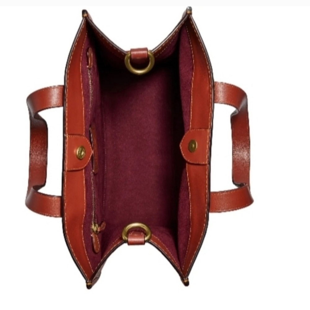 Coach Brown and Red Signature Tote Bag - Picture 3 of 8